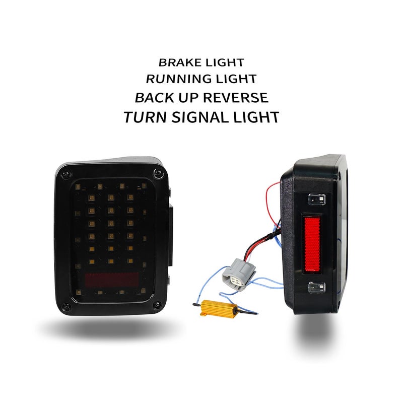 V8 GOD JK Wrangler Smoke Tail Lights Assembly w/Brake Light & Turn Signal Reverse Lamp for 2007-2018 Jeep Wrangler JK & Unlimited - Image 4